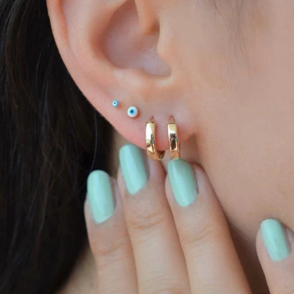 Tiny Thin Hoop Earrings | 14K Gold Plated Luxury Jewelry